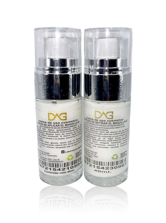 Cremas DAG Ácido Hialuronico Argan de Dia y de Noche.